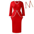 D611 european and american style women's winter new arrival professional ruffle long sleeve dress elegant pencil cross-border dress