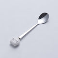 Japanese and korean style creative stainless steel spoon with ceramic handle, stainless steel fruit fork, ice cream scoop, minimalist soup spoon, coffee spoon