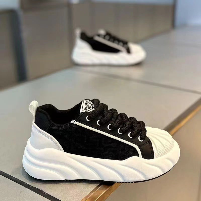 Men's skate shoes - spring 2026 new collection: breathable, athletic, casual sneakers for teens - chunky sole, trendy, versatile white sneakers for men