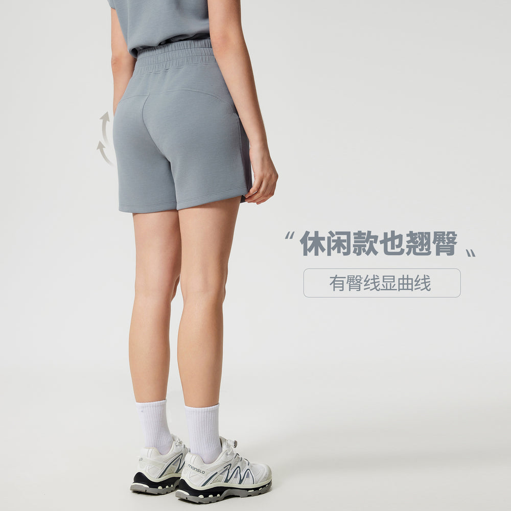 Summer moisture-wicking workout running shorts - women's casual commute elastic waist loose yoga pants d25024