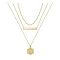 Aliexpress jewelry: european and american fashion style geometric metal sequin multi-layer short necklace choker body chain c021