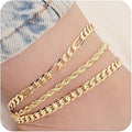 Amazon's new cuban anklet multi-layered wear fashioncasualins style stainless steel suit foot chain jewelry