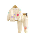 baby girl two-piece outfit: casual cute floral print long sleeve sweatshirt and pants set