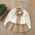 Girls' sweater cardigan set -  autumn new collection - sweet princess style - two-piece bowknot outfit