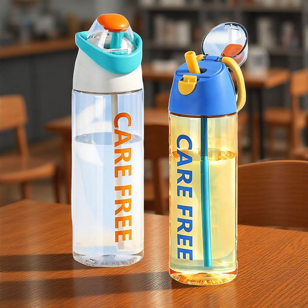 New sports water bottle for men and women, student outdoor portable water bottle, high-temperature resistant straw cup, plastic cup wholesale