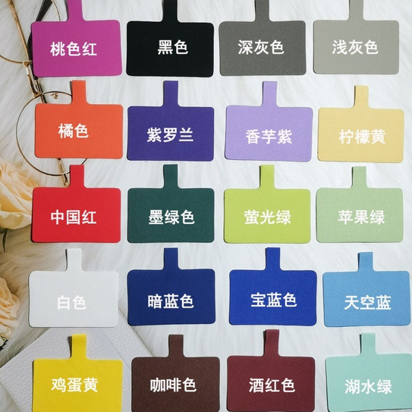 Color high-grade bracelet hanging piece, mobile phone case fixing card, sling rope clip, mobile phone fixing piece, lanyard gasket sticker, crossbody