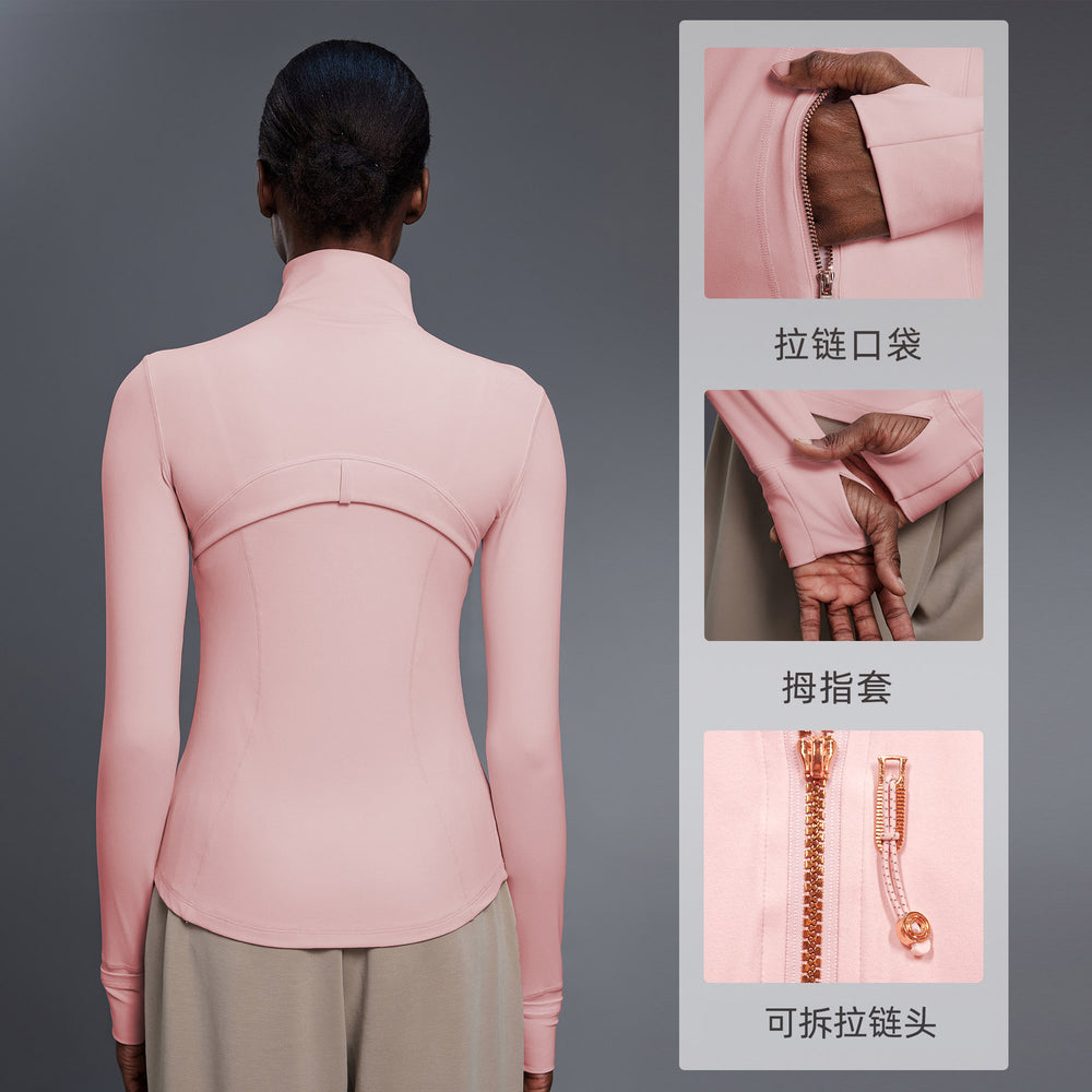 Autumn long-sleeve yoga top - stretchy, slim-fit activewear jacket for women - outdoor cycling, running, and fitness - model d25151