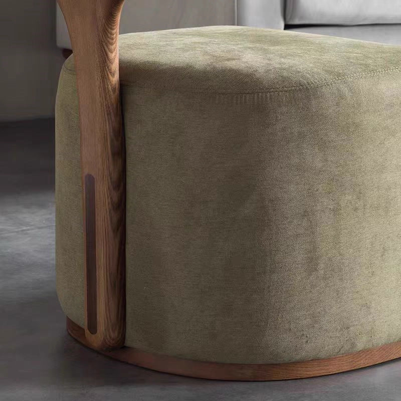Nordic solid wood makeup stool modern designer creative backrest shoe changing stool light luxury classy tea stool casual low stool