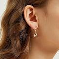 European and american new tear drop leverback earrings, fashionable teardrop dangle earrings, elegant and chic women's party and commute jewelry