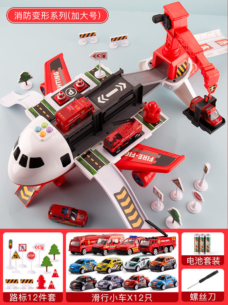 Big airplane children's toy track boy baby puzzle deformation car model birthday 6 gifts 2 three 3 years old 4