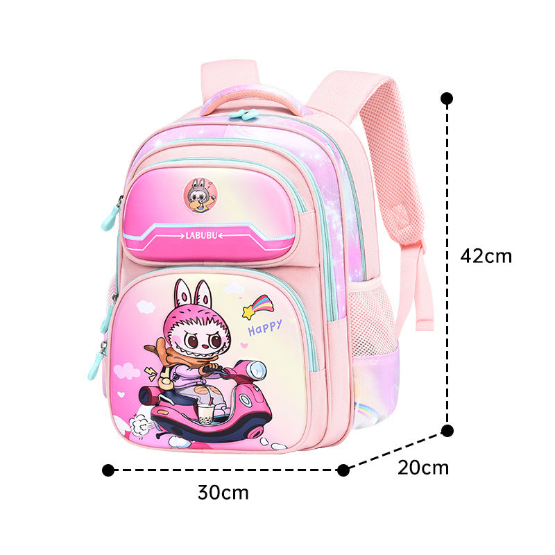 Labubu children's schoolbag new girls primary school students 2345th grade cartoon animation burden reduction ridge backpack