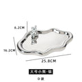 Ins electroplated silver tray popular same style photo props jewelry storage display tray cartoon bear creative ornaments