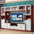 Solid wood tv stand - high capacity, large storage, stylish design - integrated living room light luxury background wall tv cabinet