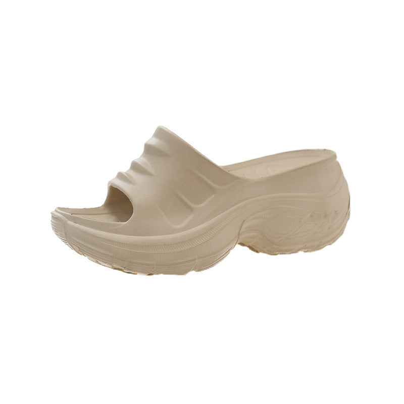 2025 new eva platform slides - 8cm fashionable casual versatile solid color high heel slides - summer outdoor sandals
