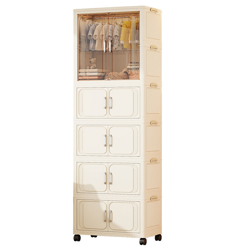 Storage Cabinet Free Installation Children's Wardrobe Plastic Baby Clothes Locker Household Bedroom Floor Folding Locker