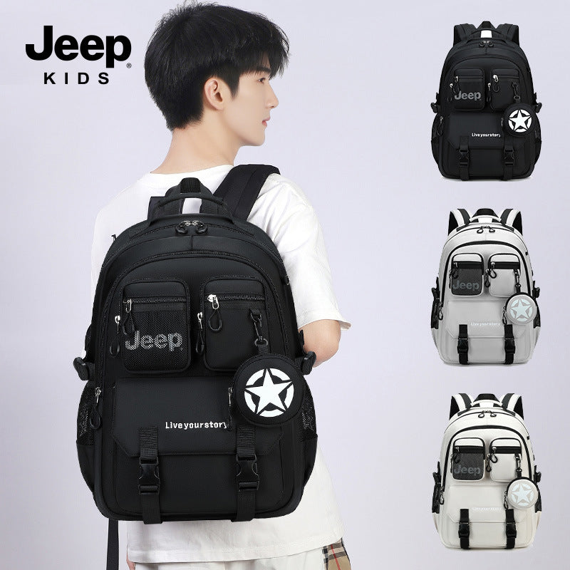 Jeep boys' backpack - new 2026 model for elementary school students (grades 3-6) - lightweight, spine-protecting school bag for girls and boys