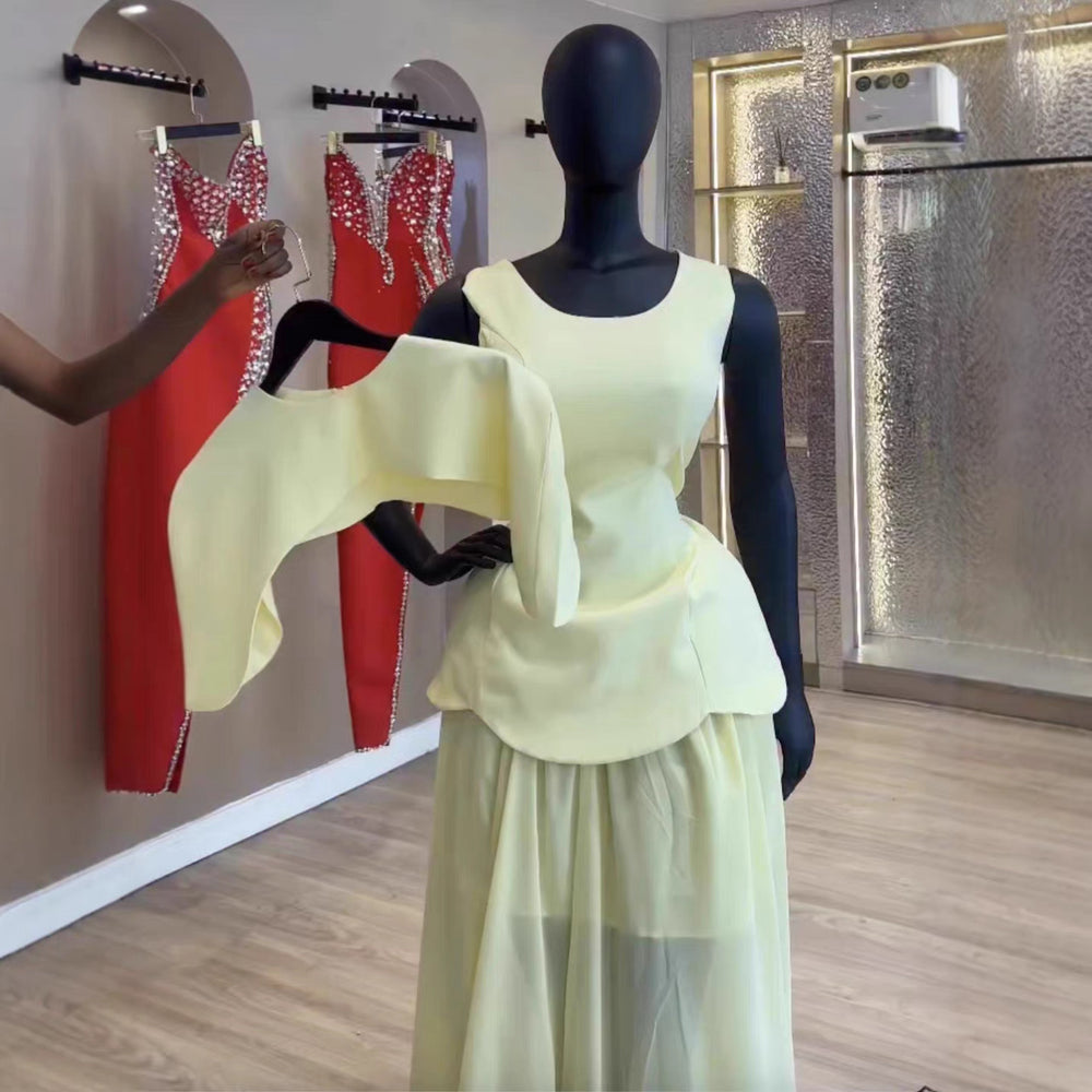 European and american cross-border women's clothing:  summer new arrival - elegant sweet round neck sleeveless maxi dress with shawl two-piece set