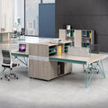 Saint li staff office desk - minimalist modern financial desk and chair set, computer desk, card slot, stylish employee office desk