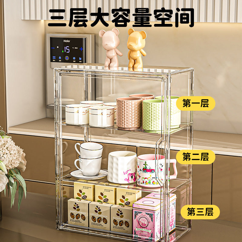Storage box Household storage rack Transparent multi-layer water cup rack Figure blind box POP MART plastic display cabinet