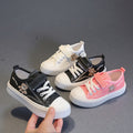 spring new bear design kids' canvas shoes - girls' & boys' breathable soft sole casual sneakers