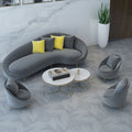 Minimalist modern three-seater moon sofa office set - business reception creative sofa and coffee table combination