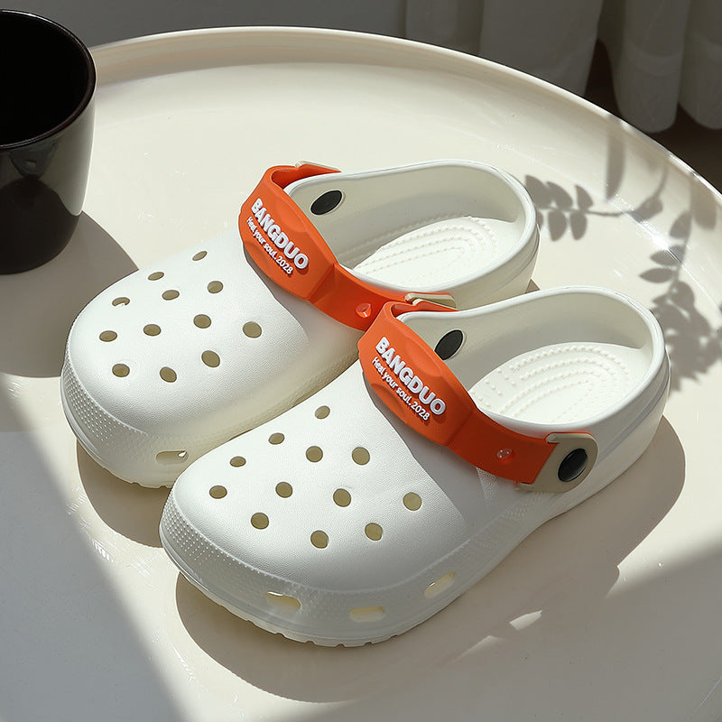 女鞋洞洞鞋女士夏季外穿大童学生防滑软底花园沙滩包头踩屎感凉鞋