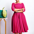 D456  cross-border women's autumn/winter new fashion elegant pocket large skirt evening dress african dress