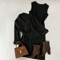 fashion  spring new women's two-piece set tie back suit + solid color skirt suit