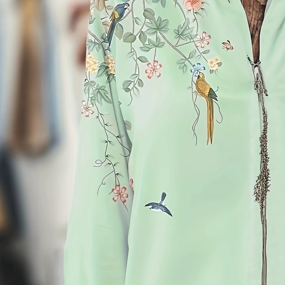 wholesale women's long-sleeved shirts, trendy all-season shirts with popular cross-border print designs, dropshipping available