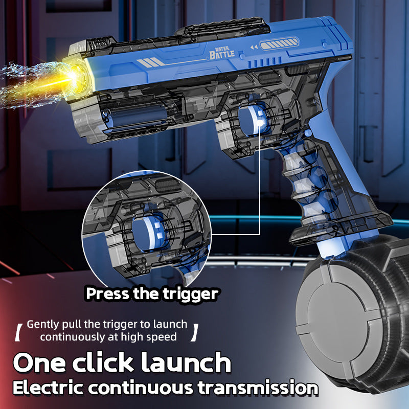 summernew arrival ice blade electric burst automatic water suction gun with light electric water gun outdoor kids toys