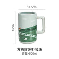 Nordic high-style ceramic cute cartoon creative painted mug - minimalist coffee cup with textured finish for modern home decor
