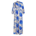 African cross-border e-commerce women's chiffon vintage print fashionable slimming versatile long sleeve maxi dress