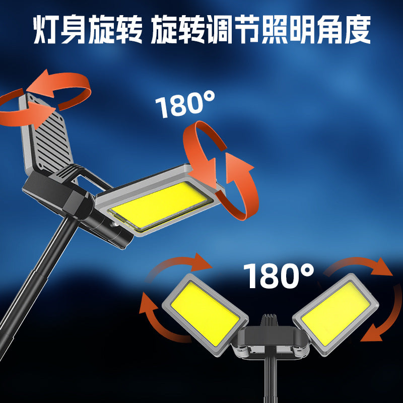 Cross-border new product 3 * P70 portable high-power searchlight flashlight with telescopic rod to pull COB side light multi-functional dew