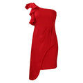 D393 european and american style summer new fashion asymmetrical neck ruffle hem bodycon pencil skirt african dress