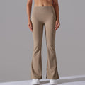New arrival cross-border double-sided brushed pure color high waistcasual sports wide-leg pants sports running fitness yoga bell bottoms