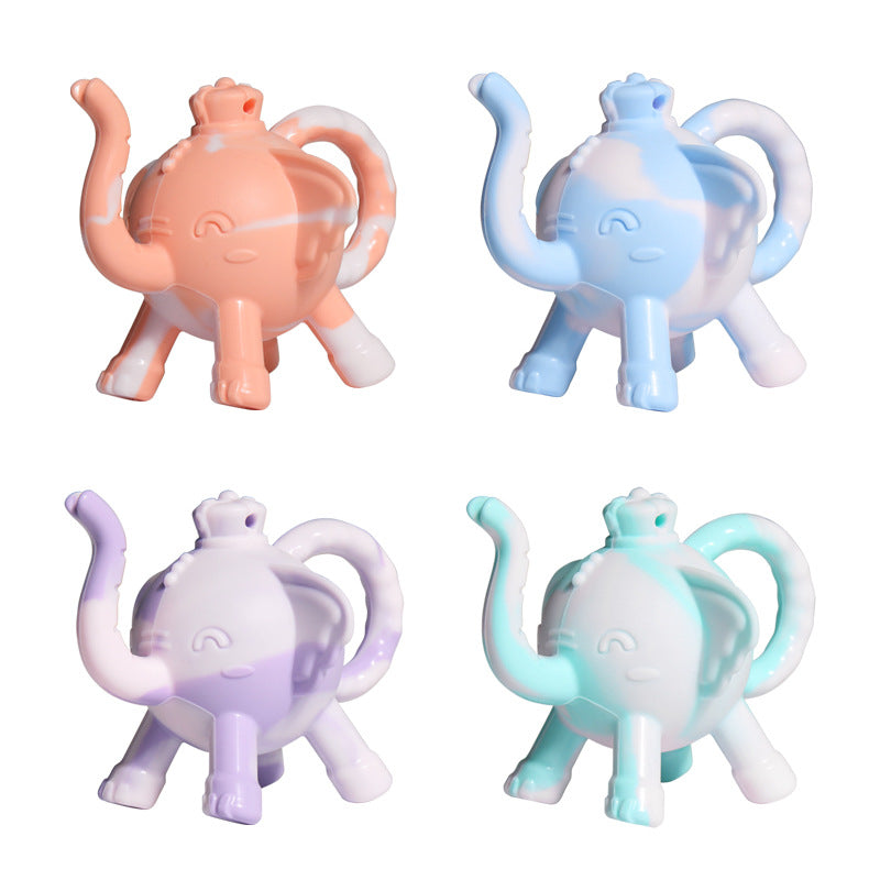 Factory new baby bell silicone toothpaste bag elephant food grade silicone toy baby teething toy