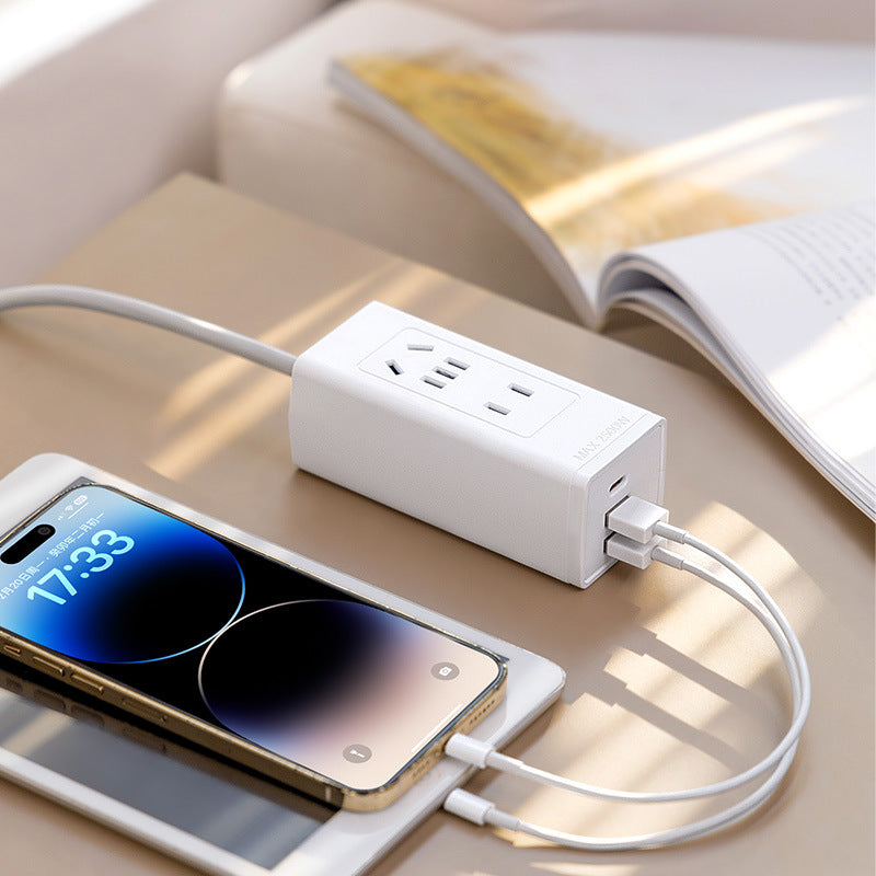 Mini socket power strip - multifunctional usb fast charging power strip - portable power strip for office, travel, and everyday use