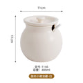 Accessible luxury lard filled ceramic kitchen seasoning storage jar multi-purpose seasoning jar with spoon for home chili jar wholesale