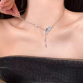 Sweet & cool zircon pearl necklace - x1396 silver