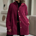 cross-border fashion women's autumn/winter new arrivals: -style hooded, loose-fit corduroy casual jacket for women