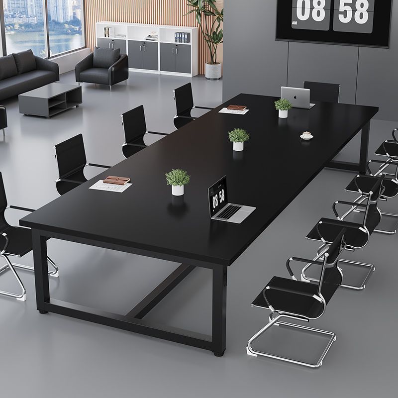 Conference table - modern minimalist executive desk - meeting table with chairs - conference room workstation - training table