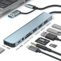 2-to-8 usb expander hub, 7-port expansion dock, splitter, computer docking station, high-speed transmission