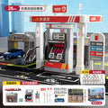 New large-sized realistic simulation gas station toy car wash garage toy for boys and children - educational toy