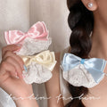 French retro satin bowknot ruched hair clip for women, 2026 new high-end hair accessory, updo side spring clip