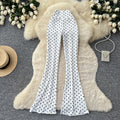 Retrohigh waistlooseeasiest for matchpolka dot slightly flared pants for women summer lazy style slimming lookslimming lookcasualpantsk-style