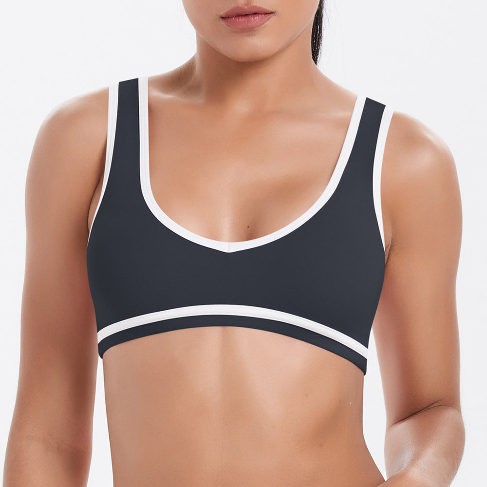 new color block criss-cross fitted brushed high-stretch yoga set - 5-piece running, fitness, and breathable training outfit