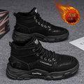 High-top men's shoes 2025winternew arrivalworkwear style outdoor hikingwinterfleece-lined cotton shoes labor protection construction site boots