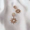 European and american geometric hollow sun pendant earrings - trendy, irregular, diamond-studded alloy earrings wholesale