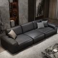 New arrival big black cow sofa italian normcore modern casual living room genuine leather tofu block straight latex sofa