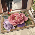 3d rose diatomite mat - absorbent, quick-drying, non-slip floor mat for bathroom, toilet, entrance, and doorways